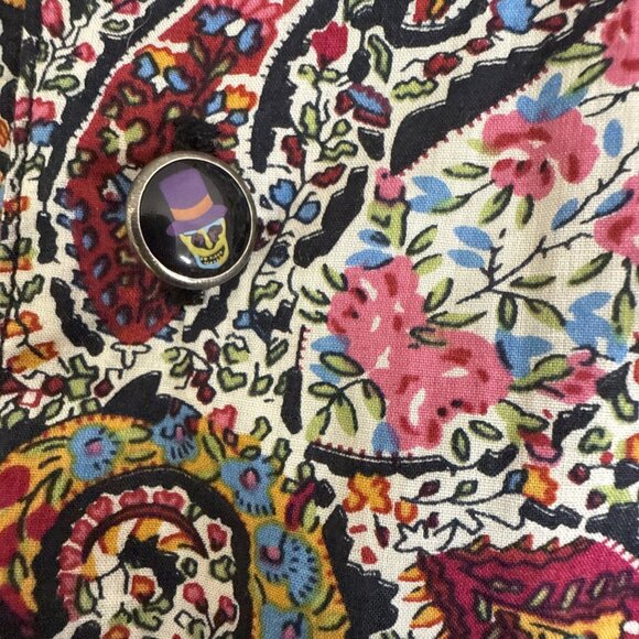 Robert Graham L Long Sleeve Shirt Button Up Paisley Multicolor Skull Crown - Picture 13 of 16